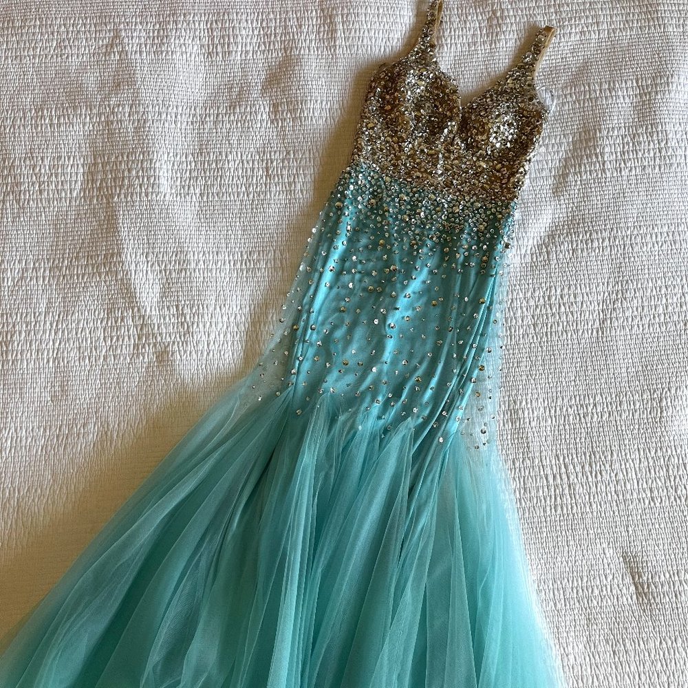 Turquoise Mermaid Prom Dress